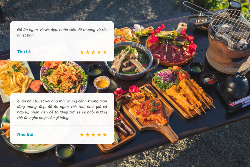 Menu đồ ăn đa dạng từ c&aacute;c m&oacute;n nướng đến lẩu, thịt tươi ngon, vừa vị, nh&acirc;n vi&ecirc;n phục vụ nhiệt t&igrave;nh